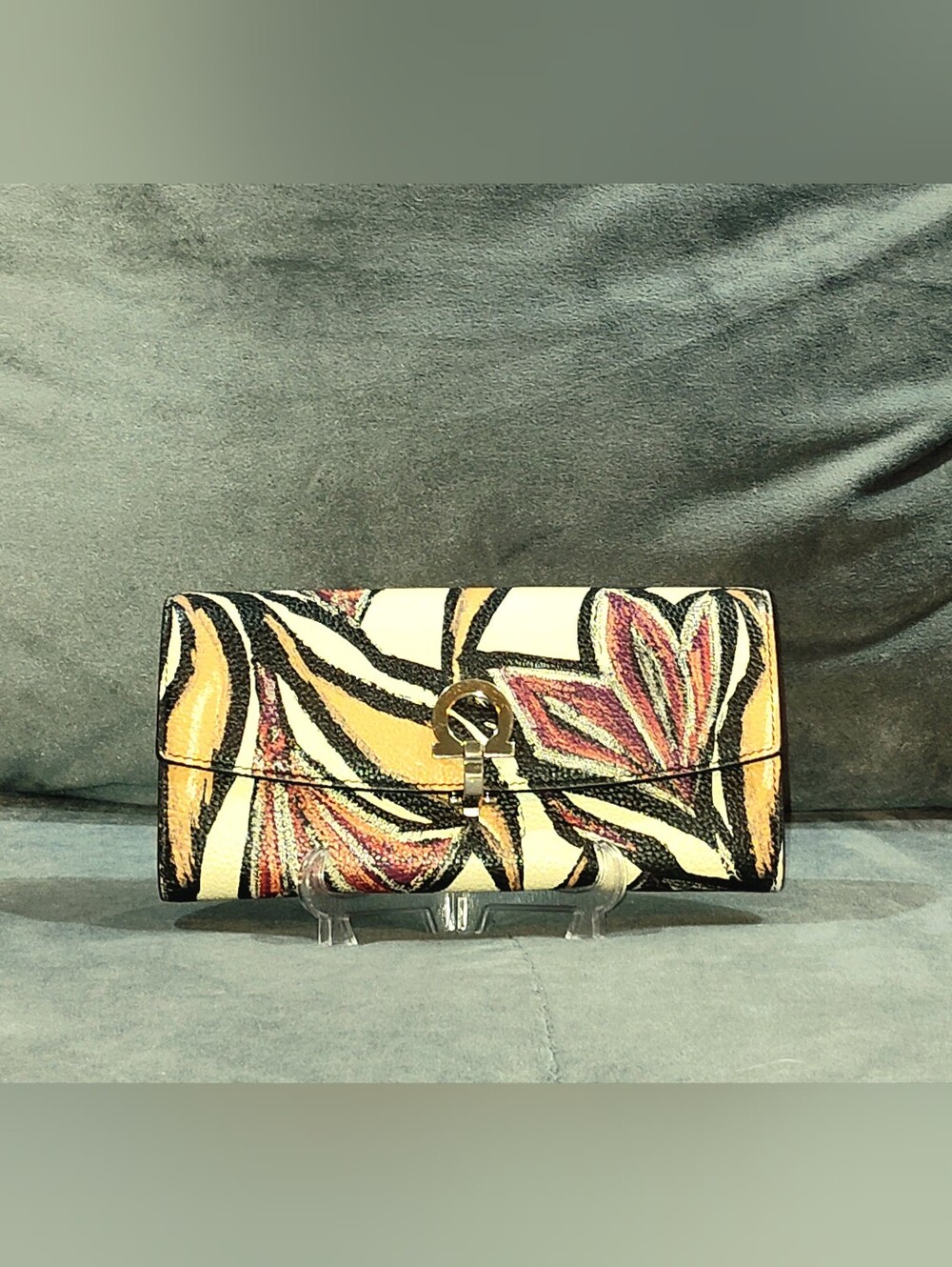 SALVATORE FERRAGAMO LIMITED EDT. GANCINI FLORAL PRINT CONTINENTAL LONG WALLET